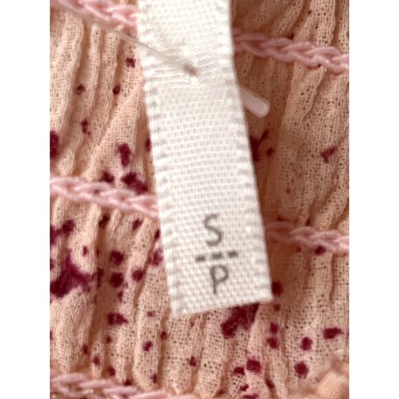 NWT Free People Stars Align blouse in pink combo, size S - Picture 3 of 12